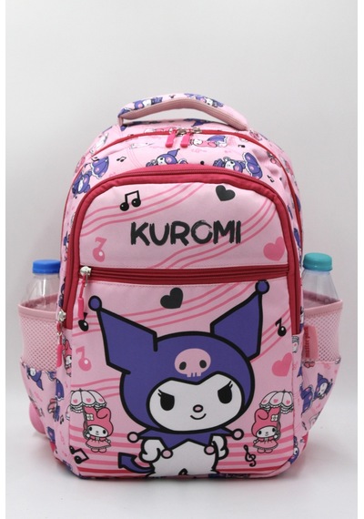 Kuromi Desen Pembe Ortopedili Beslenmelikli Sırt İlkokul Çantası