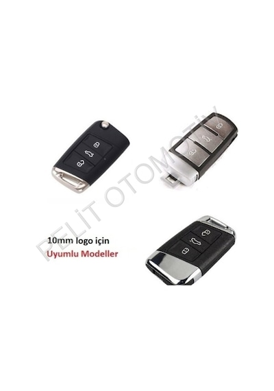 Volkswagen Anahtar Logosu 1 Adet 10mm 3c0837891 Siyah
