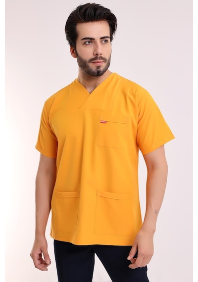Zarf Yaka Erkek Tek Üst - 09 Hardal-6349