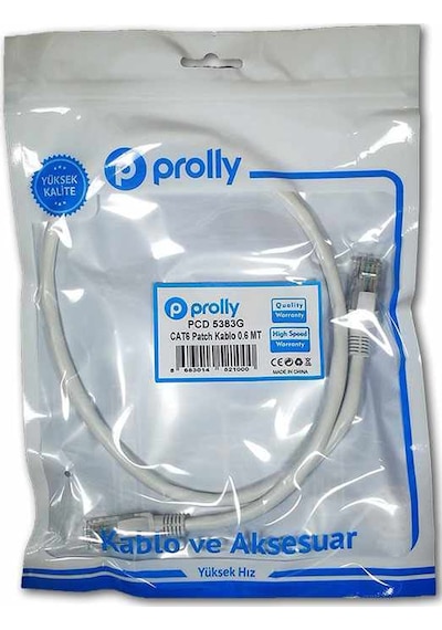 Prolly Pcd 5383G Cat6 Patch Kablo 60 Cm