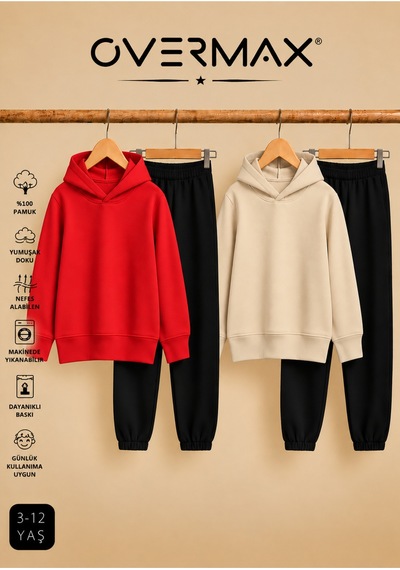 Overmax 2 Li Çocuk Kapüşonlu Eşofman Takımı Sweatshirt & Eşofman Altı 3-12 Yaş Kırmızı-siyah, Bej-siyah - 919953561 Kırmızı-siyah, Bej-siyah Overmax 2 Li Çocuk Kapüşonlu Eşofman Takımı Sweatshirt & Eşofman Altı 3-12 Yaş Kırmızı-siyah, Bej-siyah - 919953561 Kırmızı-siyah, Bej-siyah