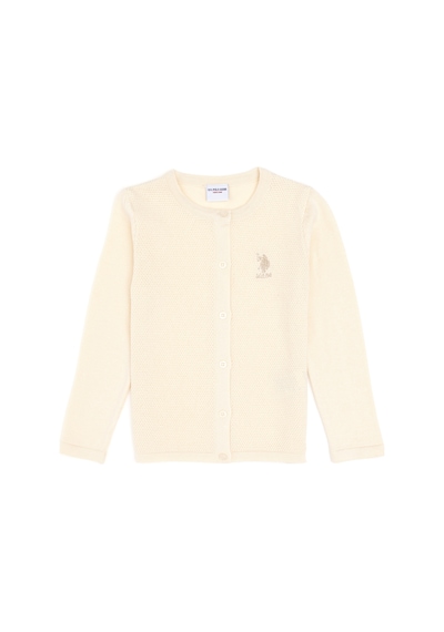 U.S. Polo Assn. Kız Çocuk Krem Bisiklet Yaka Triko Hırka 50294745-VR071