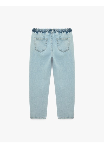 Koton Pamuklu Cepli Oversize Beli Bağcıklı Jean Pantolon Açık İndigo 6sam40431nd Koton Pamuklu Cepli Oversize Beli Bağcıklı Jean Pantolon Açık İndigo 6sam40431nd