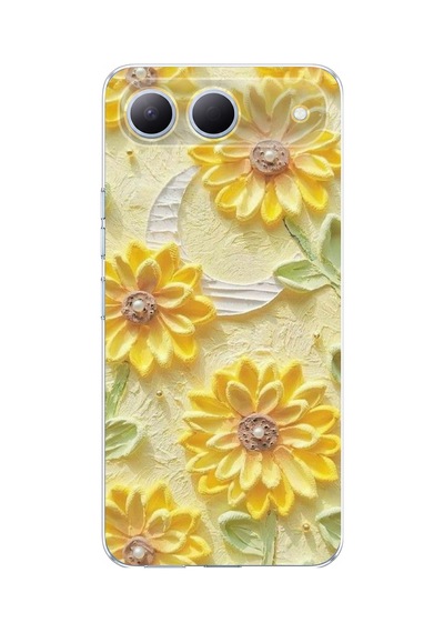 Tecno Spark 40 5g Uyumlu Rölyef Bahçesi Baskılı Silikon Kılıf Renkli