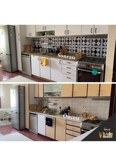 Mutfak Tezgah Arası Folyo Siyah Beyaz Kendinden Yapışkanlı 60cmx100cm