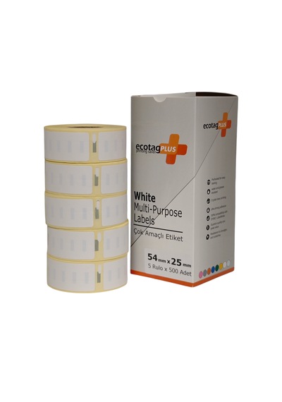 Ecotagplus Dymo Muadili Etiket - 54 Mm X 25 Mm - 5 X 500 Adet - Eko Paket - 11352 1