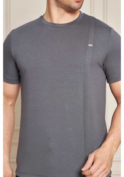 Erkek Jeuss Oysho Kumaş Sıfır Yaka Füme Tshirt