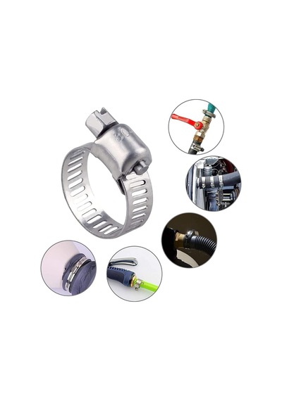 10'lu Metal Hortum Kelepçesi Seti 8-18 Mm / 11-20 Mm / 13-23 Mm / 18-25 Mm / 14-27 Mm Ayarlanabilir Paslanmaz