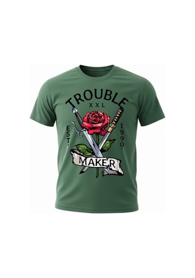 Urbantrendstore Unisex Beyaz Oversize Fit Rahat Geniş Salaş T-shirt Günlük Tişört Yeşil