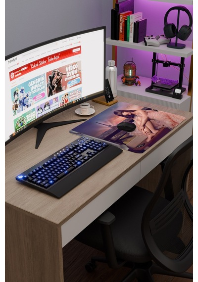 Emily İn Paris V5 48x40 Xl Gaming Kauçuk Kaymaz Taban Mouse Pad Fare Altlığı