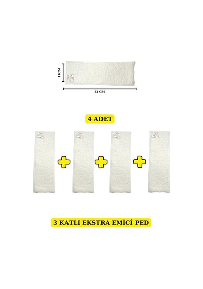 Baby 4 Adet - 3 Katlı Ekstra Emici Yıkanabilir Bebek Pedi Iç Bez No:1 1 Numara