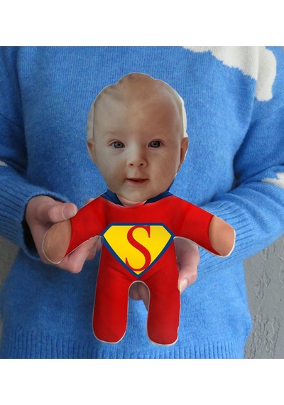 Kişiye Özel Fotoğraflı Süper Kahraman Bebek Yastık-2 N11.9