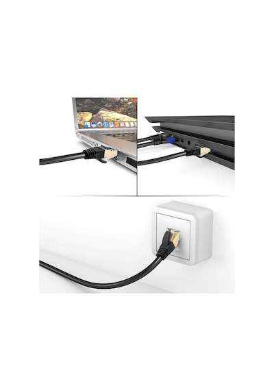 Network Kablo - Cat. 8 - Siyah - 2 Metre