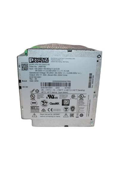 Phoenix Contact QUINT-PS/1AC/24DC/40 24V 40A 960W Endüstriyel Güç Kaynağı DIN Ray PLC Power Supply