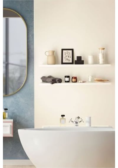 Elit Ahşap 2 Adet 60x15 Gizli Monte Ucan Raf Beyaz