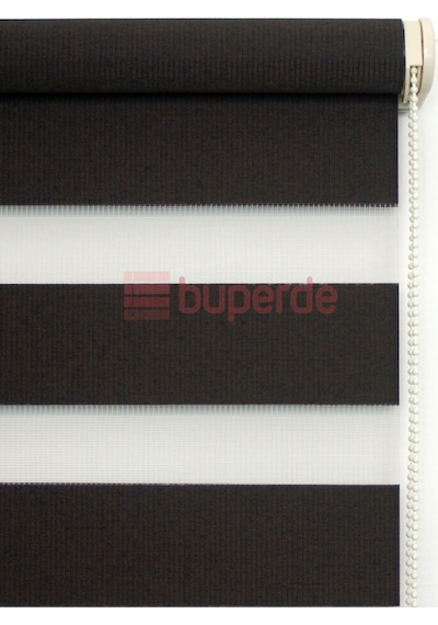 Buperde Koyu Kahverengi Acı Kahve Bambu Zebra Stor Perde
