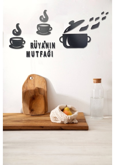 Duvar Süsü Mutfak İçin Siyah