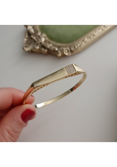 Lente Aksesuar Xuping Kararmaz Çelik Plaka Kelepçe Bilezik - 60 Mm Altın - Gold