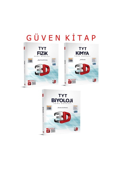 3d Yayınları Tyt Fizik Kimya Biyoloji Soru Bankası Set