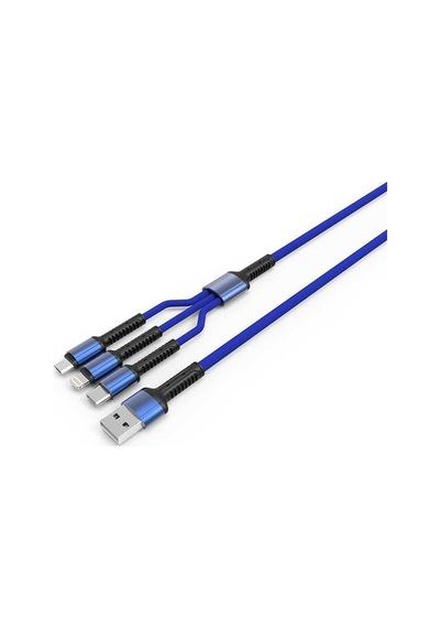 Zore Lc93 3 In 1 3.4A Micro+Lightning+Type-C Usb Kablo 1.2M