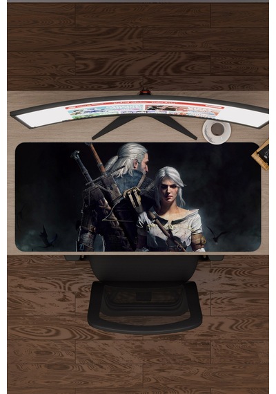 Witcher 3 Kaymaz Dikişli Kauçuk Oyuncu Mousepad V1 - 90x40 Xxl Gaming Mouse Pad Fare Altlığı
