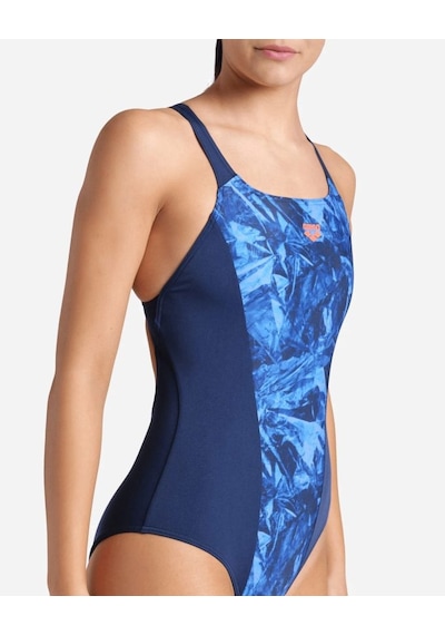 Arena Womens Crackle Swimsuit Swim Pro Kadın Yüzücü Mayosu 008229780 Lacivert