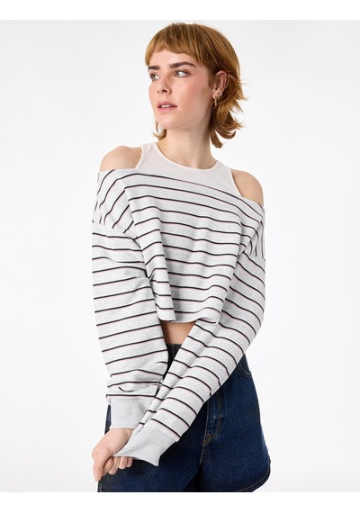 Koton Uzun Kollu Bisiklet Yaka Şardonlu Atlet Katmanlı Crop Sweatshirt Pembe Çizgili 6sal10335ık Pembe Çizgili Koton Uzun Kollu Bisiklet Yaka Şardonlu Atlet Katmanlı Crop Sweatshirt Pembe Çizgili 6sal10335ık Pembe Çizgili