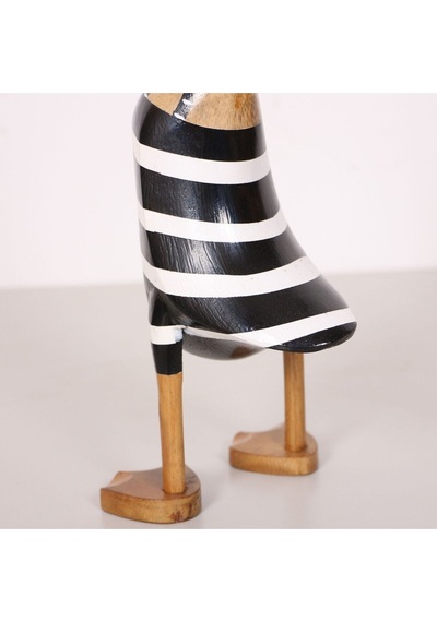 Çizgili Ördek El Oyması Teak Gövde 34x14x13 Cm