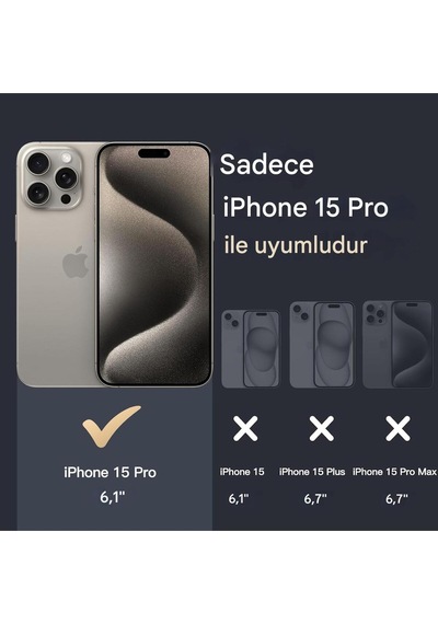 Apple Uyumlu iPhone 15 Pro Şeffaf Magsafe Kılıf Safe Şeffaf