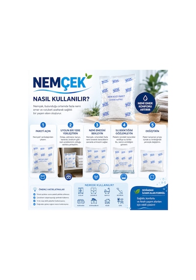 Nemçek Nem Alıcı Rutubet Giderici Küf Önleyici Koku Giderici Korozyon Önleyici 2500 Gr 10 Paket
