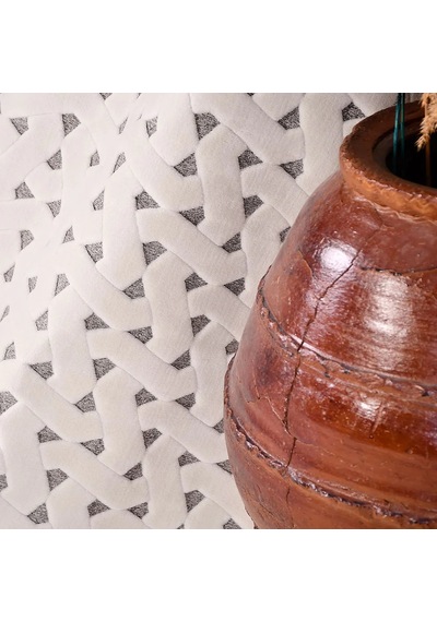 Bespoky Havai Geometrik Modern Salon Halısı Makine Dokuma Gri - Ekru - Hp01k