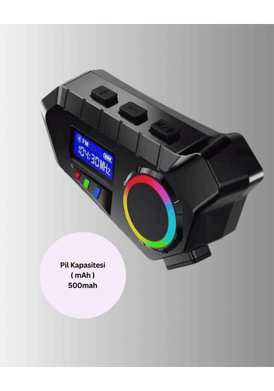 İnterkom Bluetooth Hoparlör 5.4 Suya Dayanıklı 500mah Fm Radyolu