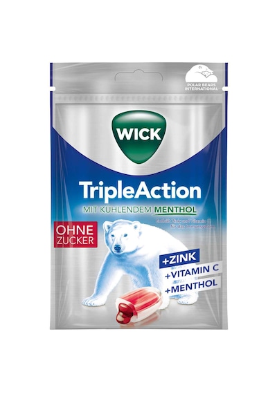 Wick Bonbon Triple Action Mit Sirup Gefüllt Zuckerfrei 72 G
