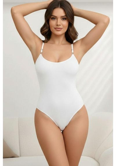 Fit Women Örme Kumaş Zıbın String Model ı Body 9052 Beyaz