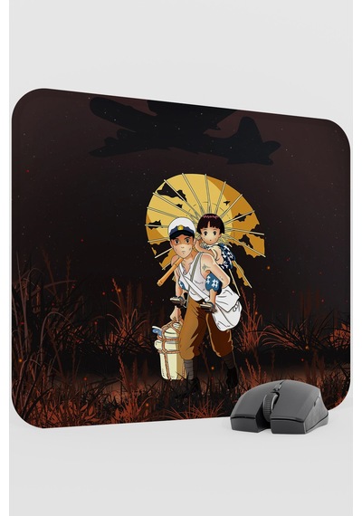 Ateşböceklerinin Mezarı Anime V5 - 48x40 Xl Gaming Kauçuk Kaymaz Taban Mouse Pad Fare Altlığı