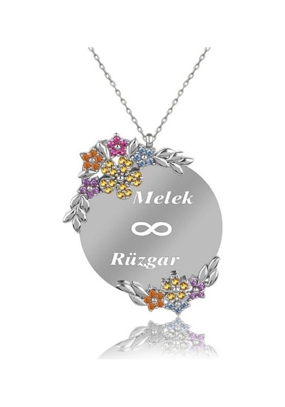 İndigo Takı Isimli Yaz Çiçekleri Gümüş Kolye