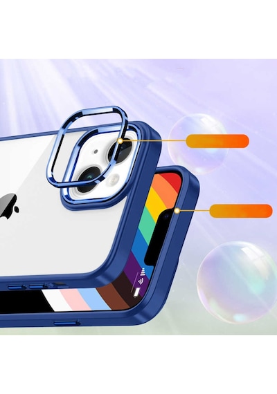 Apple Uyumlu iPhone 14 Plus Kilif Flora Buton,Kenar Çevresi Renkli Kilif 559720676