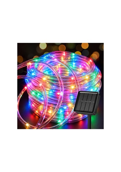 Robeve Güneş Enerjili Solar Led Halat Işık Led Işık Yılbaşı Işık 10 Metre Suya Dayanıklı 8 Modlu Dış Mekan Iç Mekan Bahçe Balkon Teras Ağaç Dekoratif Hortum Aydınlatma Yılbaşı Işığı Rgb Çok Renkli