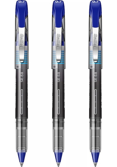 Mavi Pilot Kalem Sr-68 Roller Pen 3 Adet Scrikss Pilot Kalem 0.7 Mm Roller Uçlu Pilot Kalem İnce Uçlu Likit Mürekkepli Mavi