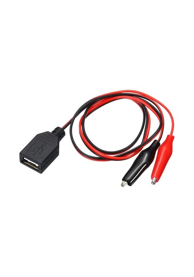 Usb Dişi - Küçük Krokodil Uçlu 5v 2a Test Kablosu 60 Cm