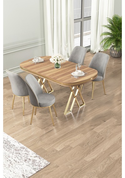 Canisa Lai Serisi 90x168 Lak Panel Hazar Masa Ve 4 Gri Sandalye Gold Kaplama Ayak Hazar Masa Gri Sandalye Ayaklar Gold Canisa Lai Serisi 90x168 Lak Panel Hazar Masa Ve 4 Gri Sandalye Gold Kaplama Ayak Hazar Masa Gri Sandalye Ayaklar Gold