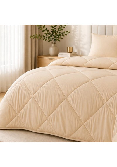 Bej Soft Silikon Yorgan Çift Kişilik 195 215 Çok Renkli