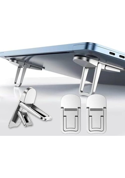 2 Kademeli Yükseklik Ayarlı Laptop Standı Gri Renk - Ergonomik Tasarım