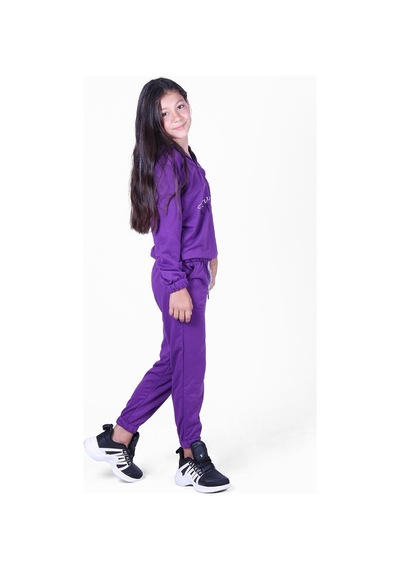 Fyk Kids Love Cıty Fermuarlı Kız Eşofman Takımı Mor