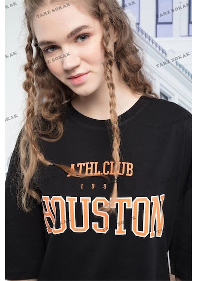 Startmore Kadın Houston Tshirt Siyah