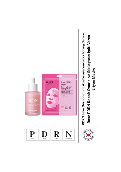 Dermal Yaşlanma Karşıtı Leke Karşıtı Nemlendirici Pdrn Toning Serum 30 Ml Ve Rose Pdrn Maske 34 Gr