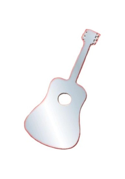 Defter Sticker,laptop Sticker Aynalı Gitar Şekilli 34x15x0,6cm