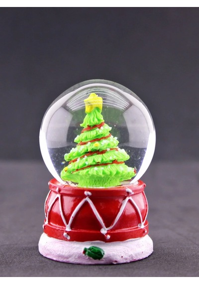 Ers 2026 Yılbaşı Noel Süslü Çam Ağacı Temalı Mini Boy Işıklı Kar Küresi 6.5 Cm A