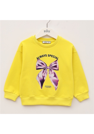Wanex Kız Çocuk Uzun Kol Kalın Sweat - 32682 Sarı