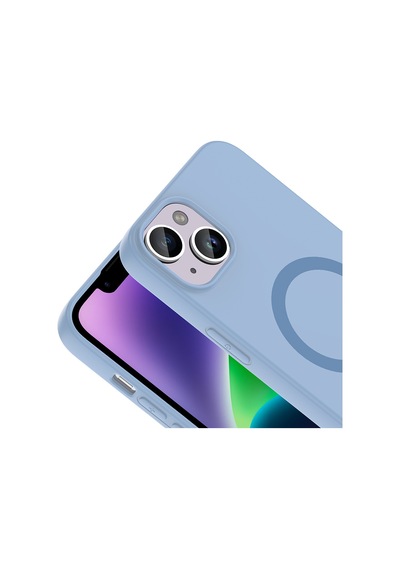 Apple iPhone Uyumlu 13 Kılıf M-safe Şarj Özellikli Zore Aris Silikon Kapak - Baby Blue